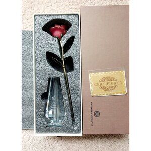 Gift For Her 24k Gold Dipped Rose I Love You Vase Gift Box 12"